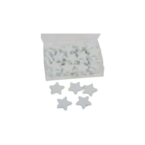 Glitteres csillag fehér 2,5cm 48db-os