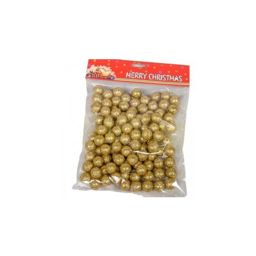 Glitteres golyó 15mm arany 20gr