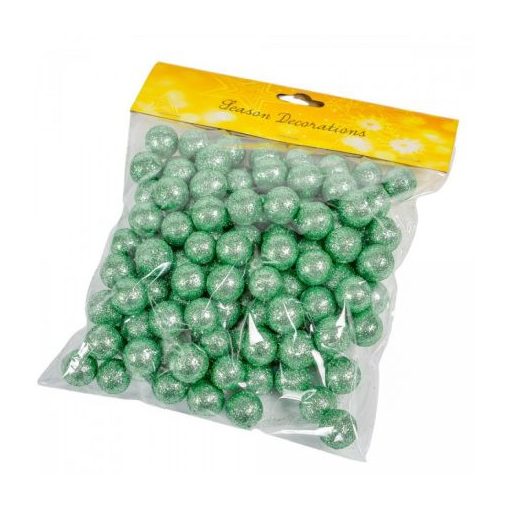 Glitteres hungarocell golyó menta 2cm 30g