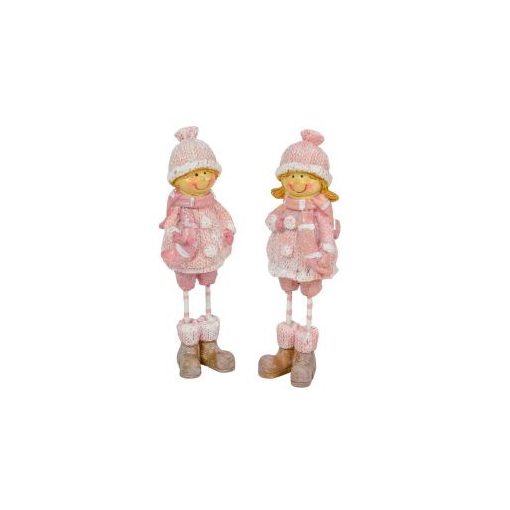 Gyerek figura poly rózsaszín-fehér M12cm