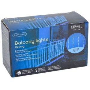 Balkon füzér 420 LED-es 4x1m programos adapteres hideg