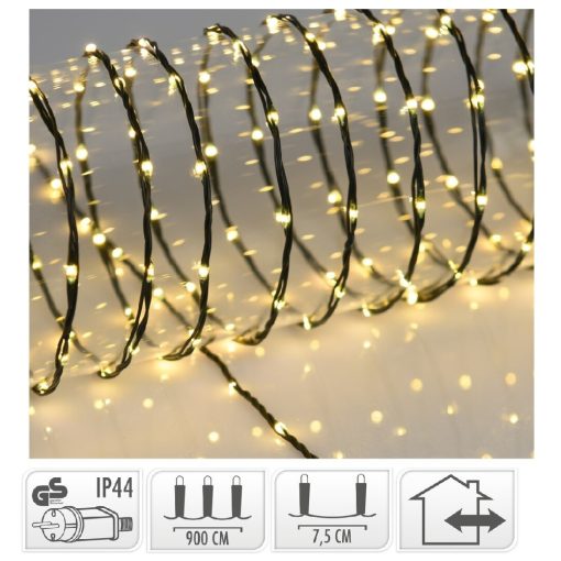 Fényvezeték 120 LED-es adapteres hideg