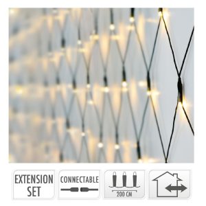 Háló 160 LED-es 200x100cm adapteres bővítő elem meleg