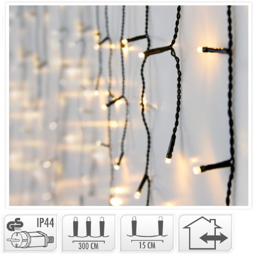 Jégcsap 90 LED-es adapteres meleg